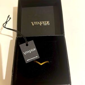 VitaFede Rose Gold Plated Chevron Ring